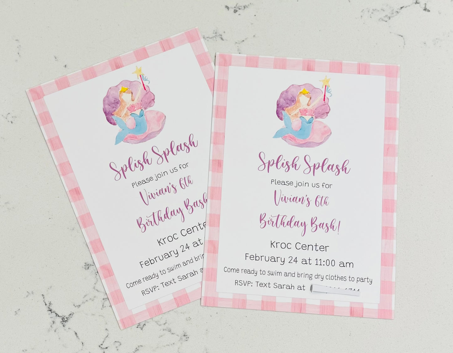 Birthday Invitations, Mermaid