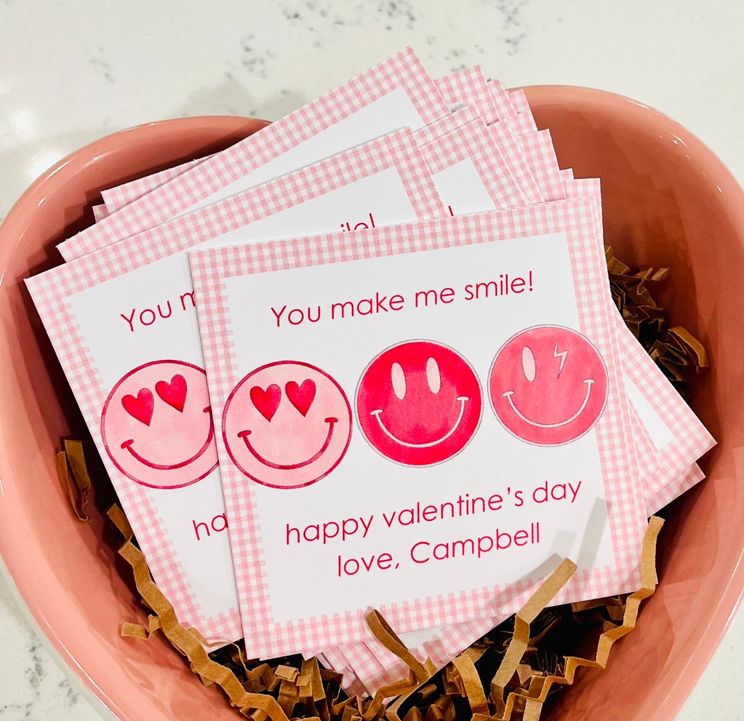 Valentine Tags & Stickers - Smiley Faces