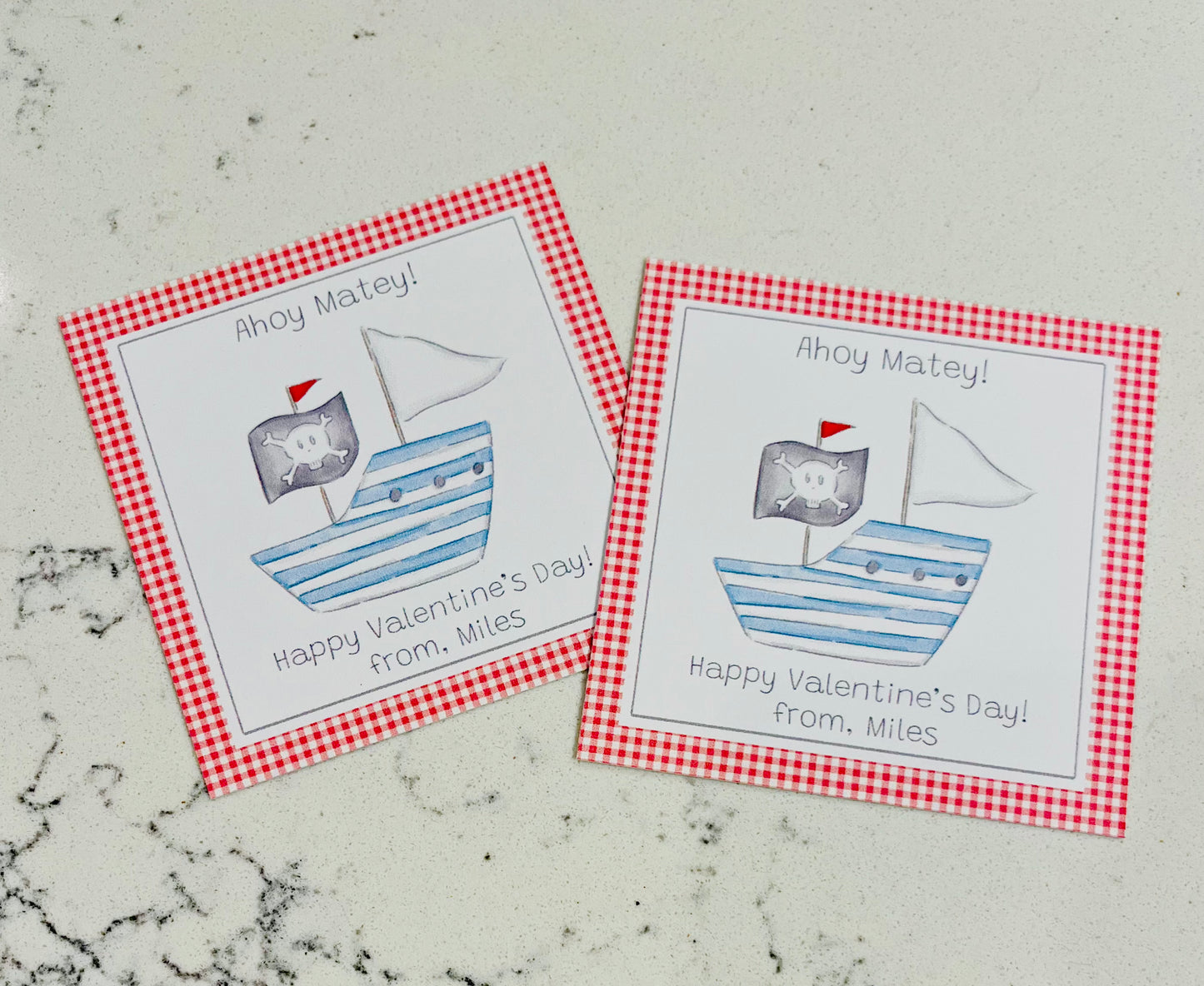 Valentine Tags & Stickers - Pirate