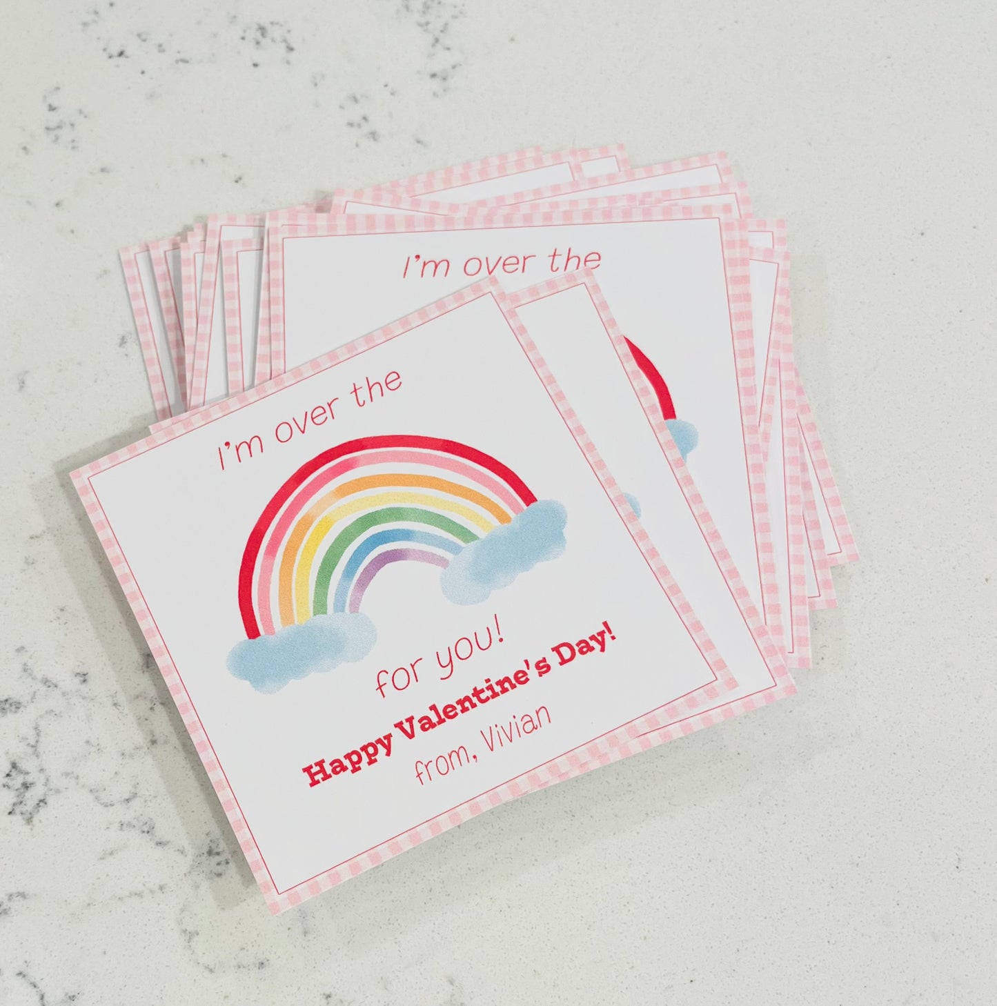 Valentine Tags & Stickers - Rainbow