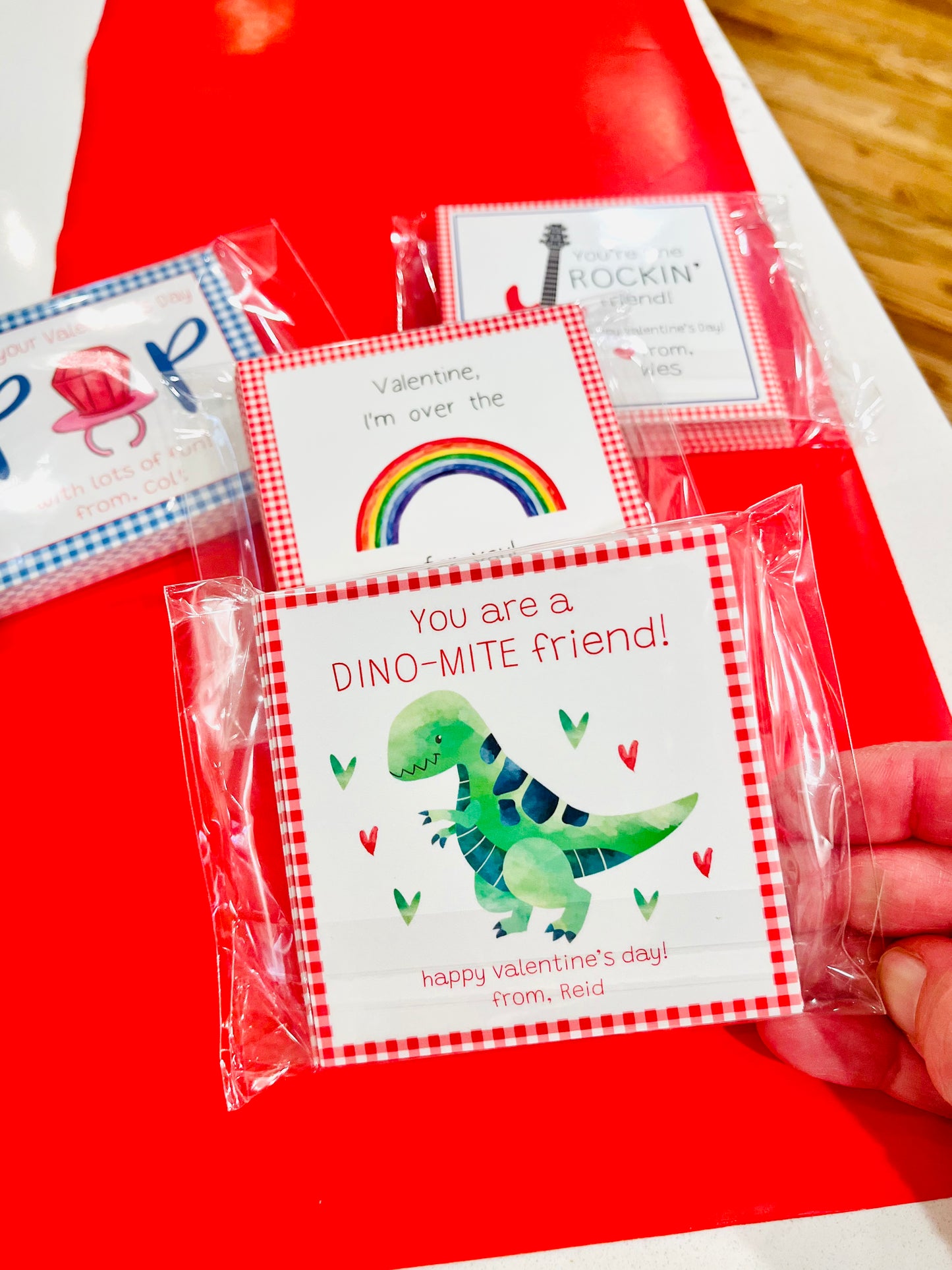 Valentine Tags & Stickers - Dino