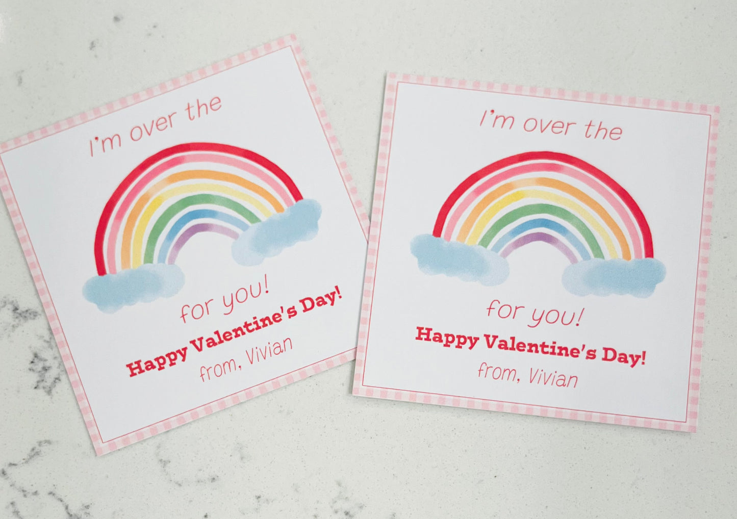 Valentine Tags & Stickers - Rainbow