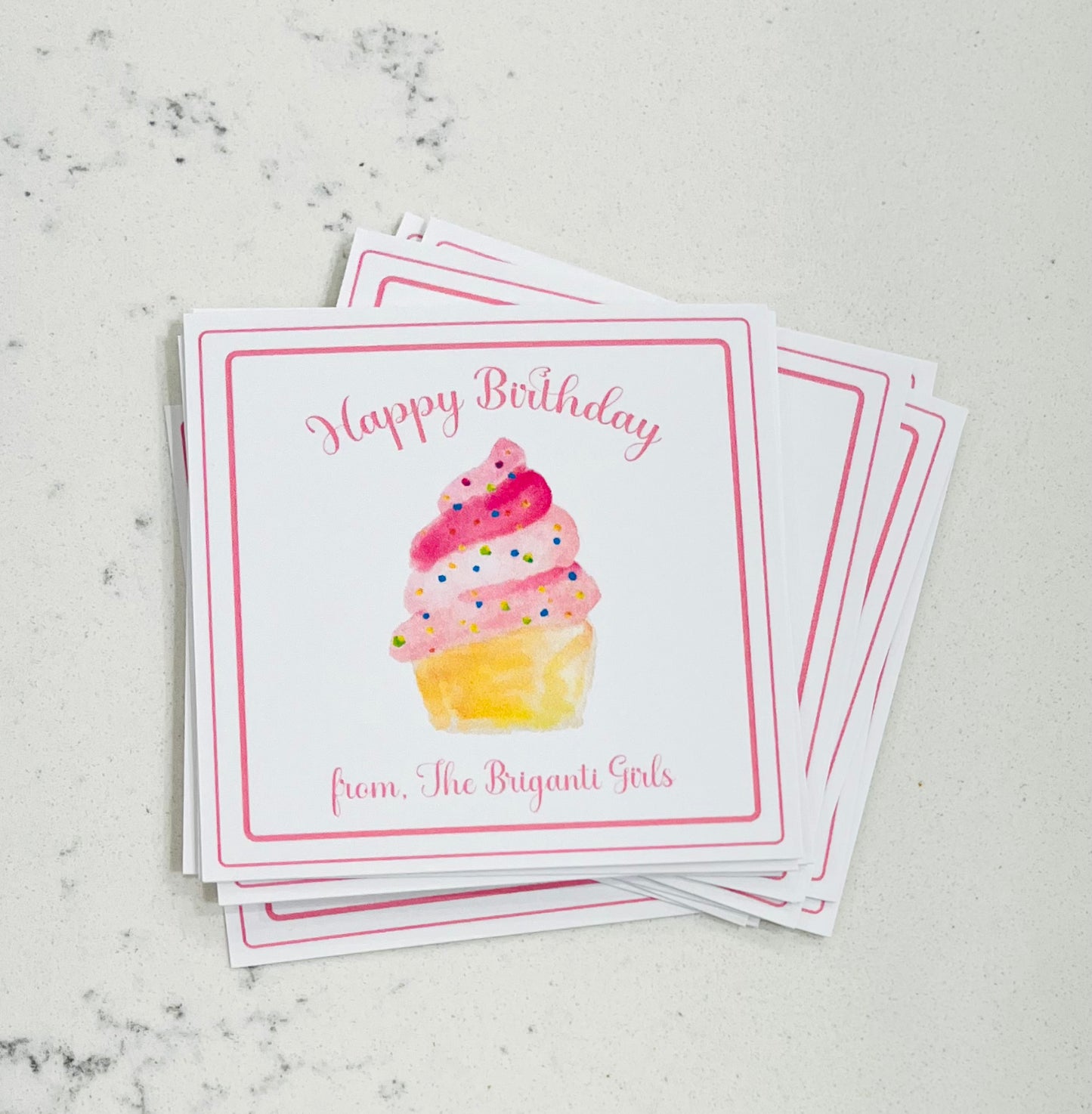 Birthday Gift Tags & Stickers - Cupcake