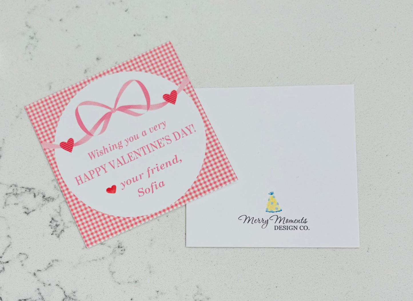 Valentine Tags & Stickers - Hearts and Bow