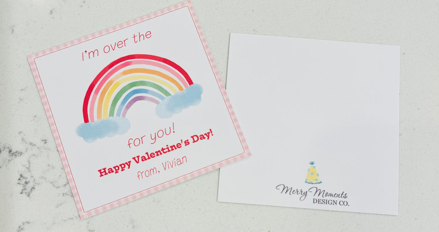 Valentine Tags & Stickers - Rainbow