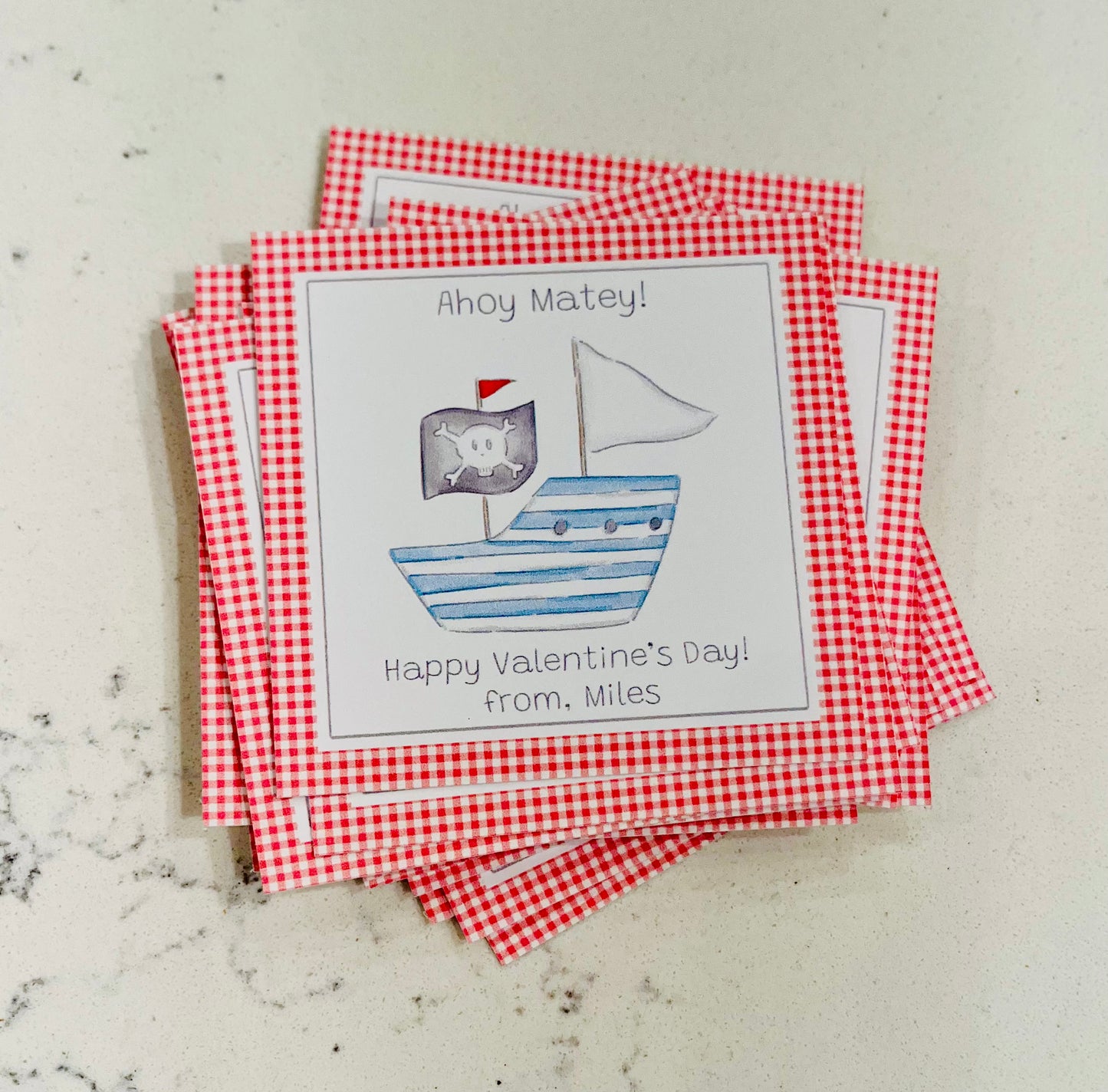 Valentine Tags & Stickers - Pirate