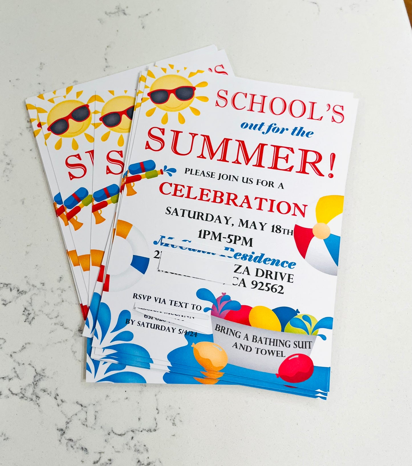 End of School Year Party Invitations