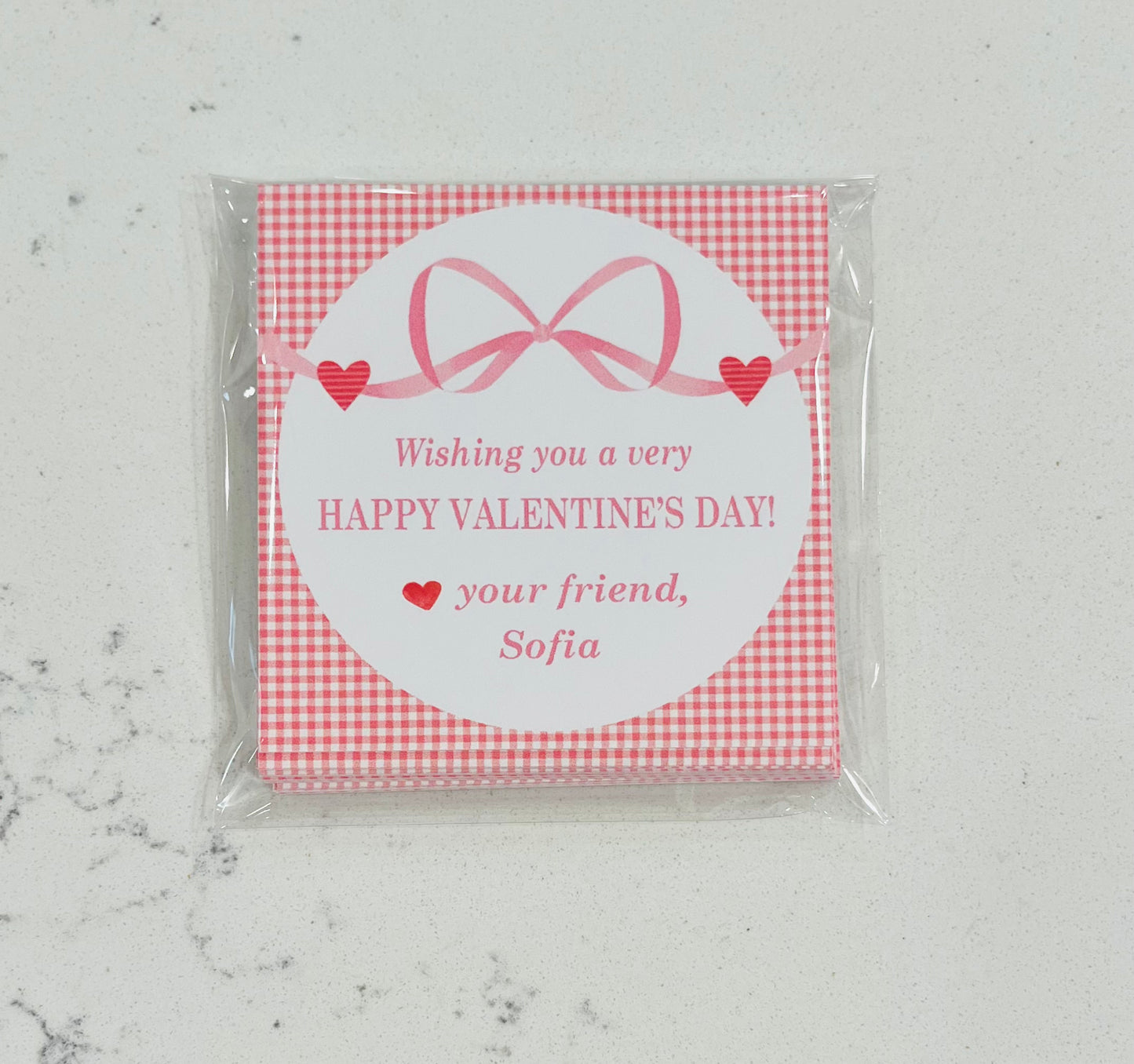 Valentine Tags & Stickers - Hearts and Bow