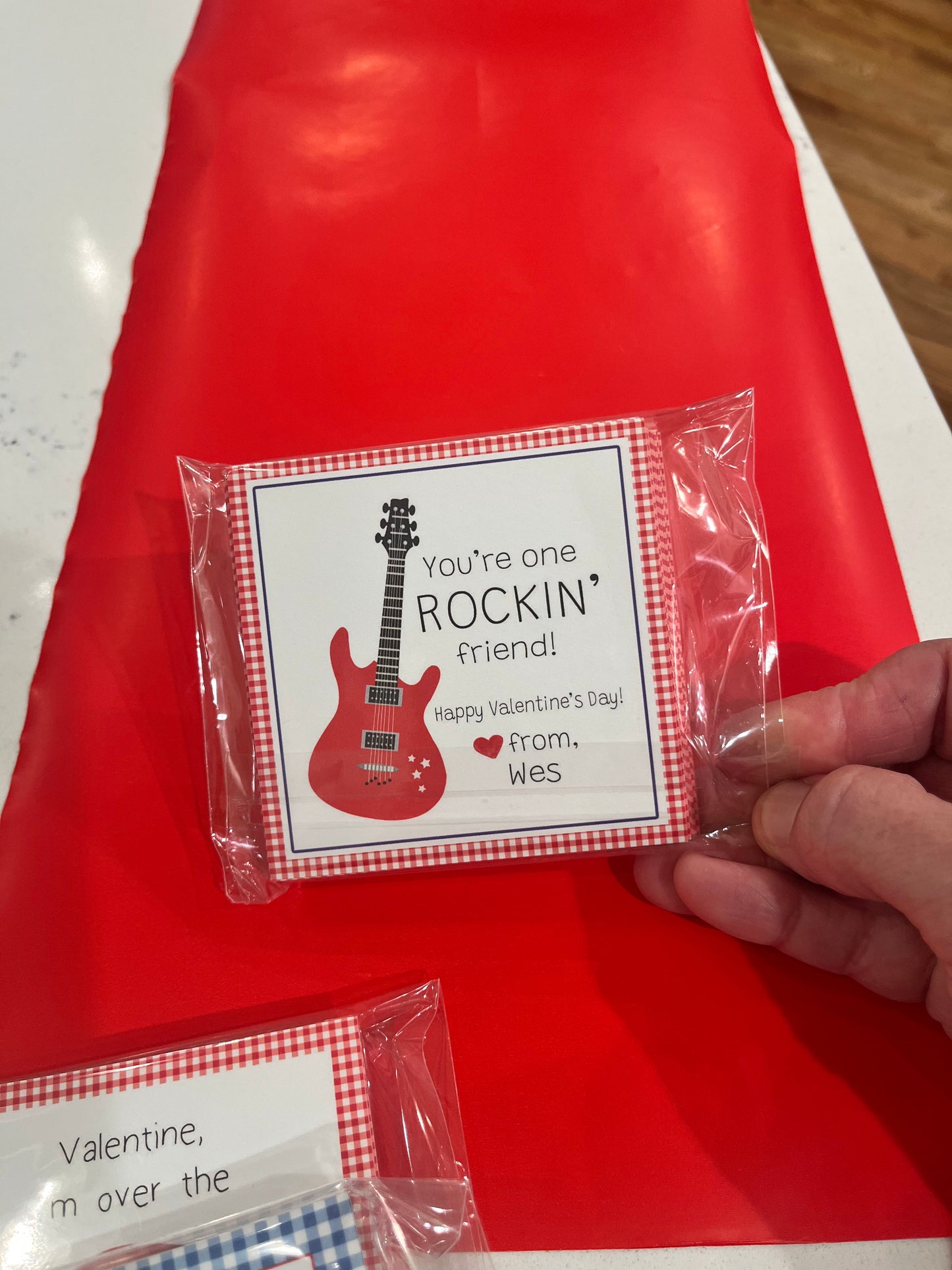 Valentine Tags & Stickers - Rockin Guitar
