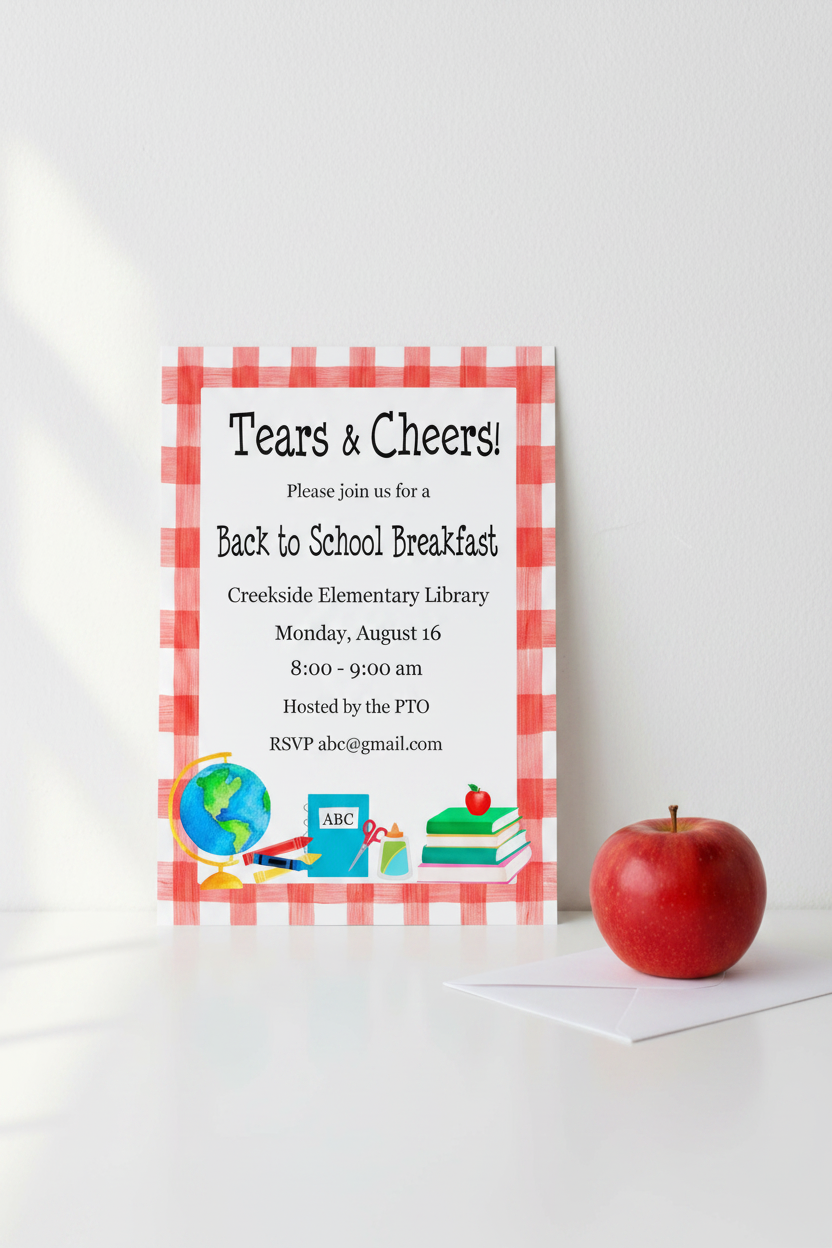 Back to School Invitations Lifestyle Close Up
