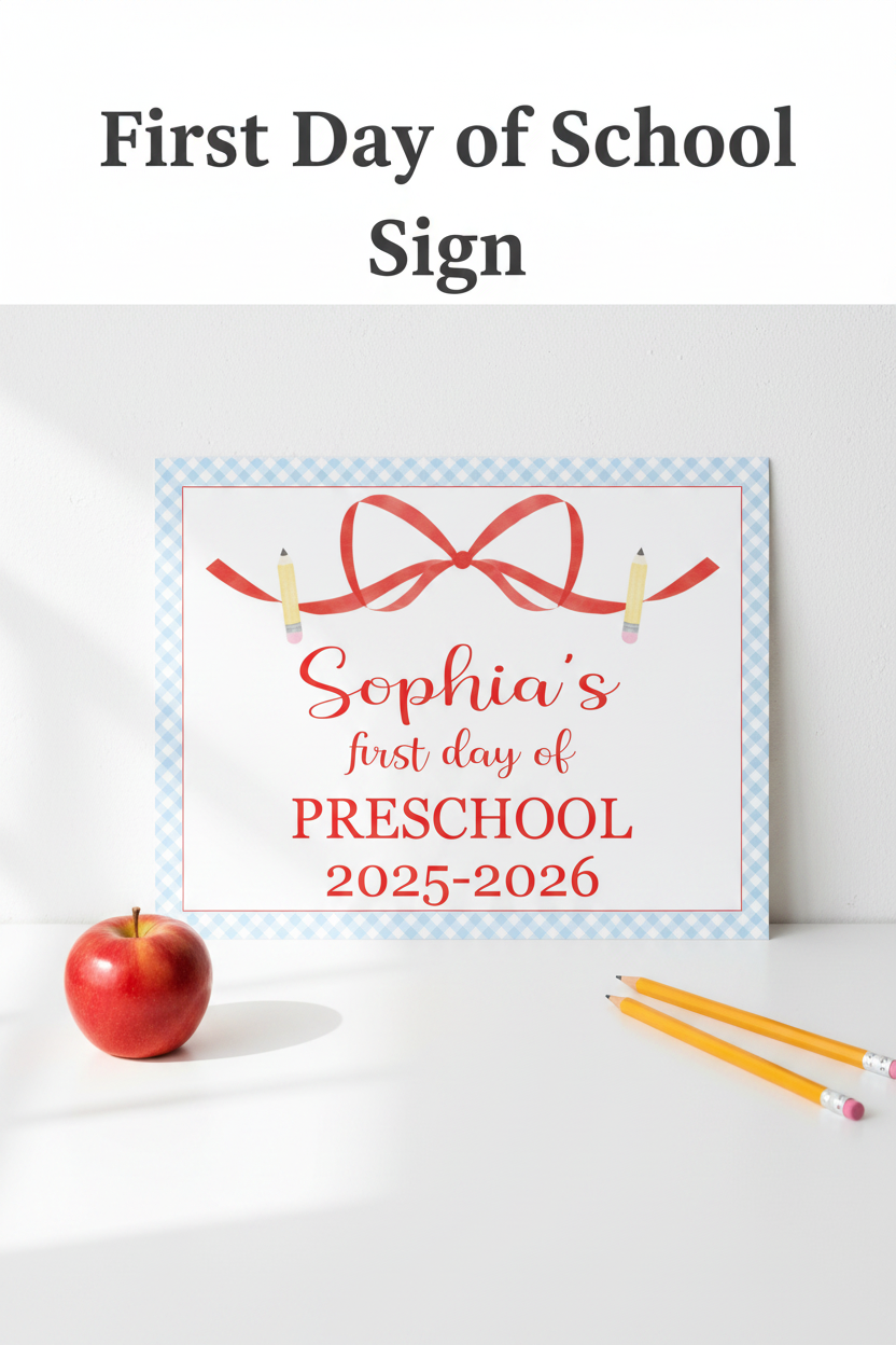 First Day School Sign Ribbon Pencils Pinterest SEO