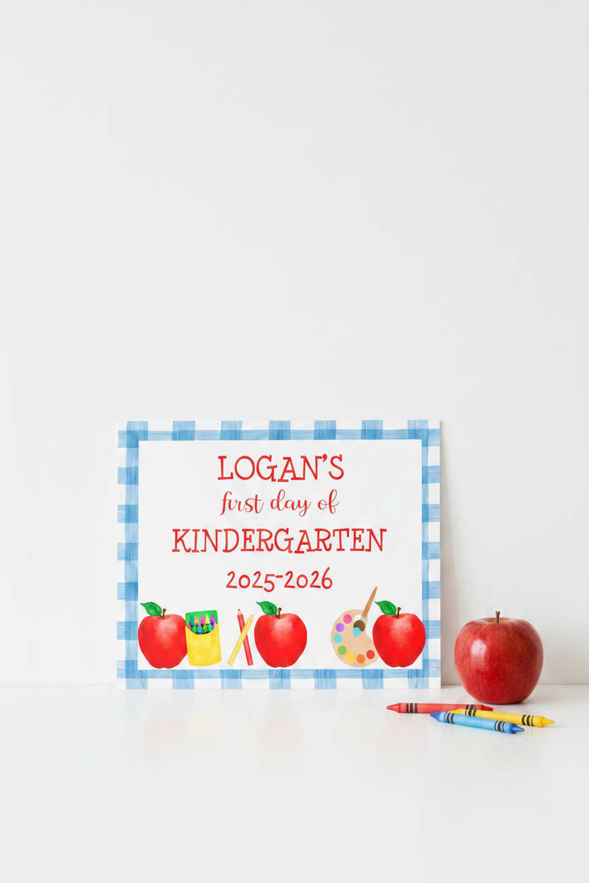 First & Last Day School Sign Apples Blue Pinterest Lifestyle