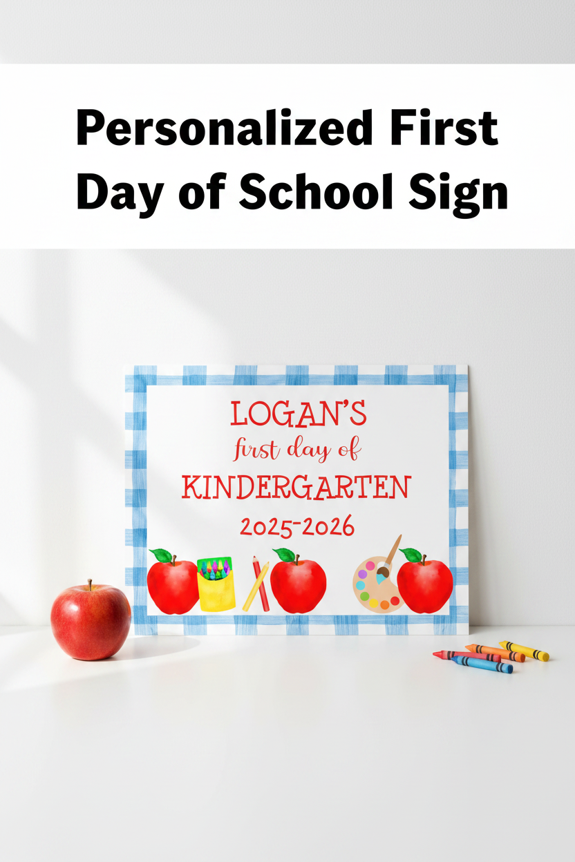 First & Last Day School Sign Apples Blue Pinterest SEO