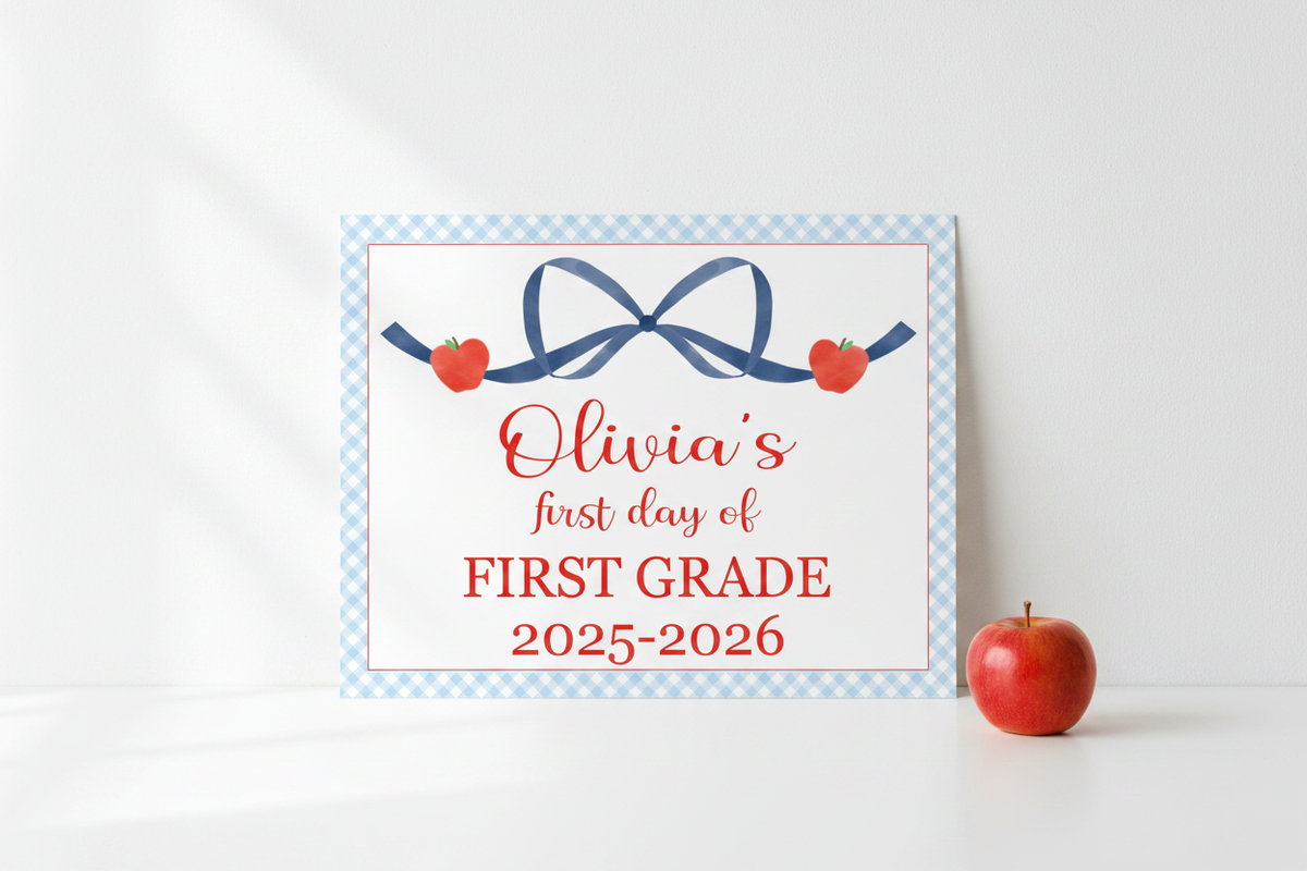 First & Last Day School Sign Ribbon with Apples Lifestyle