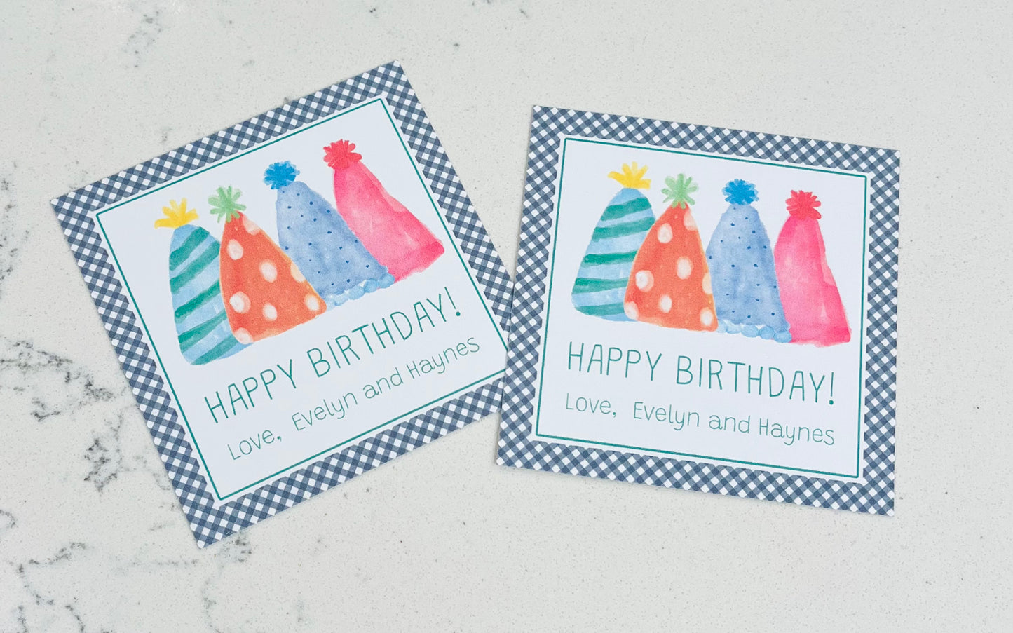 Birthday Tags, Party Hats