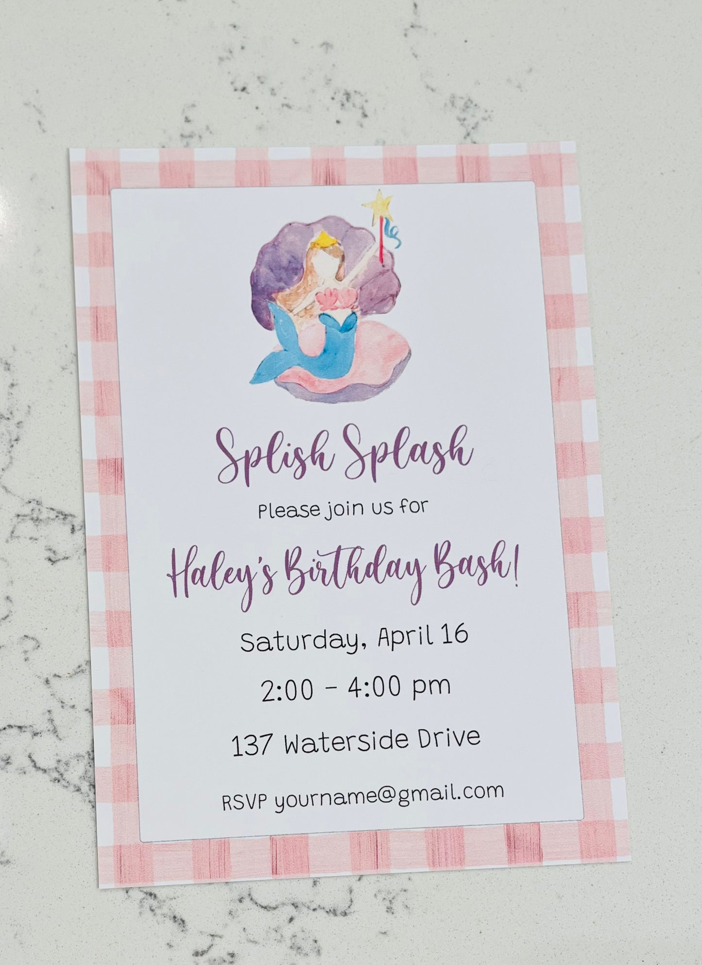 Birthday Invitations, Mermaid