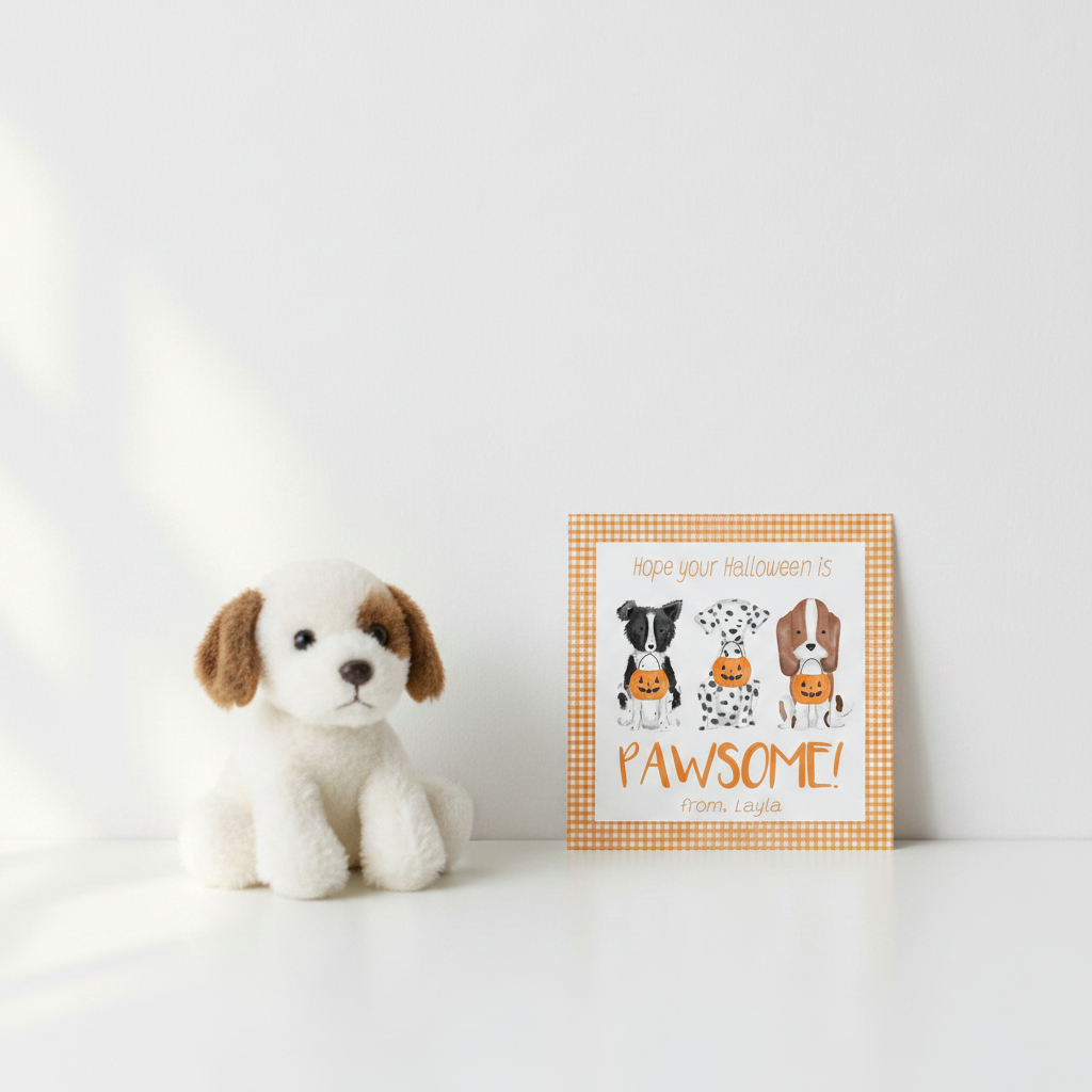 Pawsome Tag with Stuffed Puppy