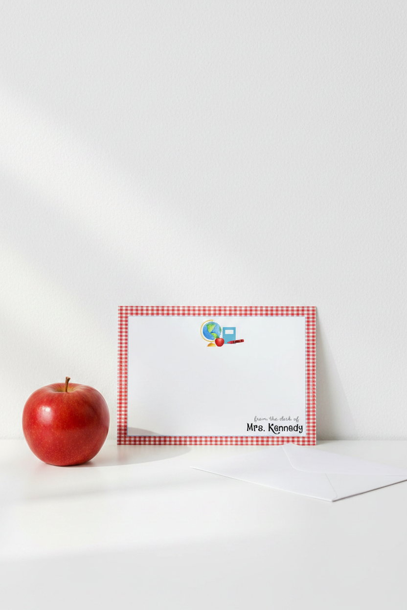 Personalized Teacher Note Cards Globe Pinterest Lifestyle