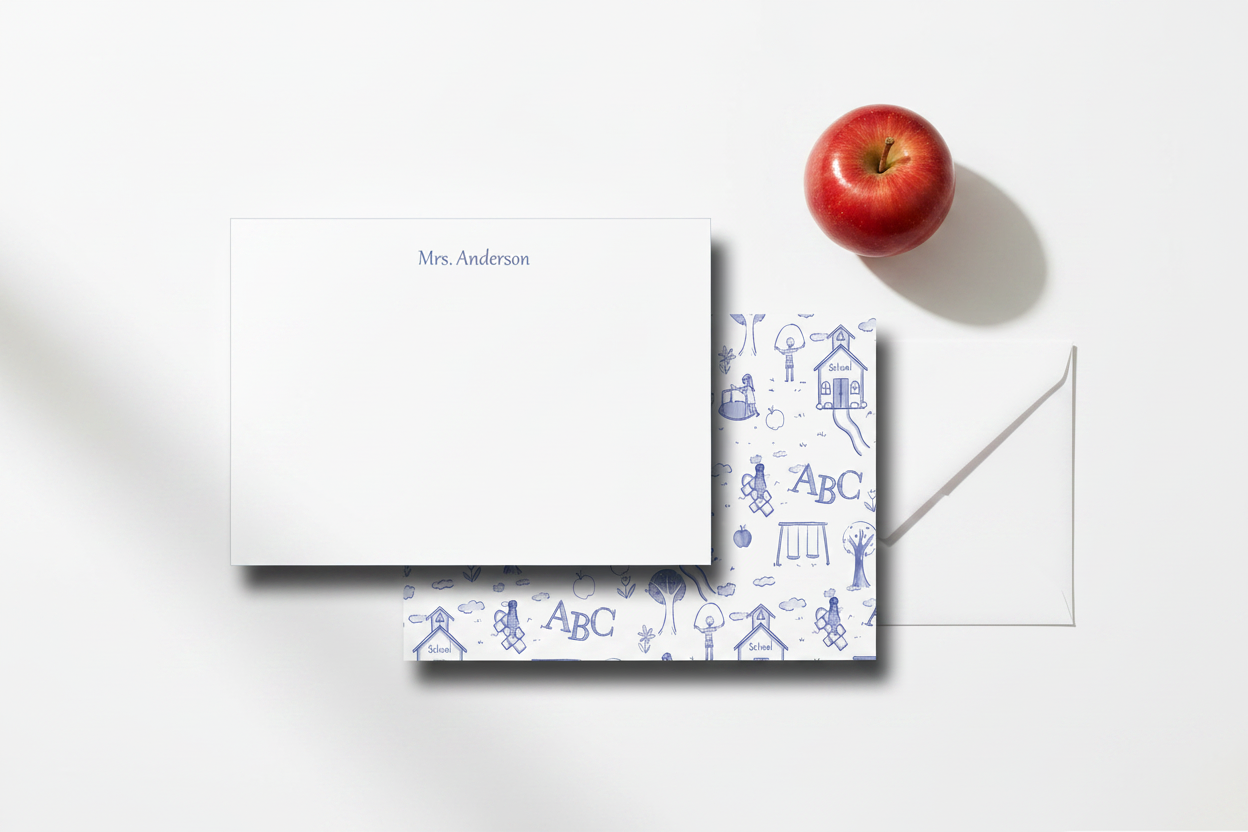 Personalized Teacher Note Cards Lifestyle Correct Design