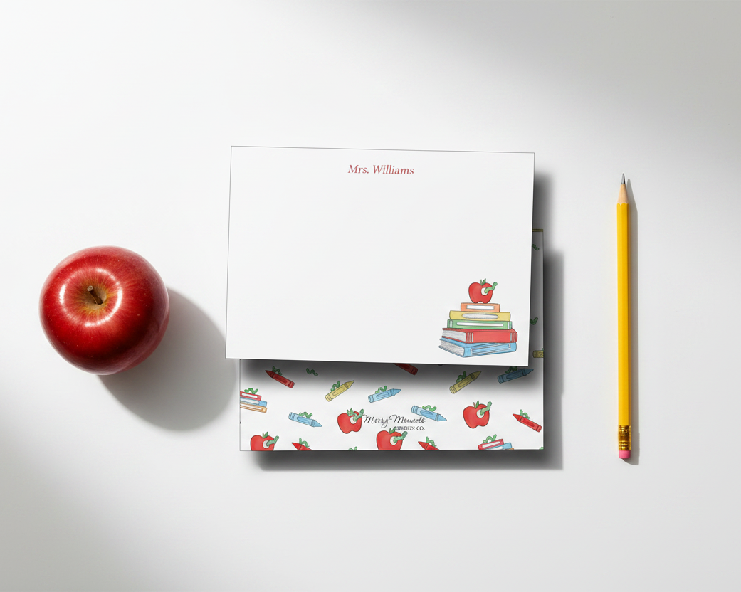 Personalized Teacher Note Cards lifestyle shot