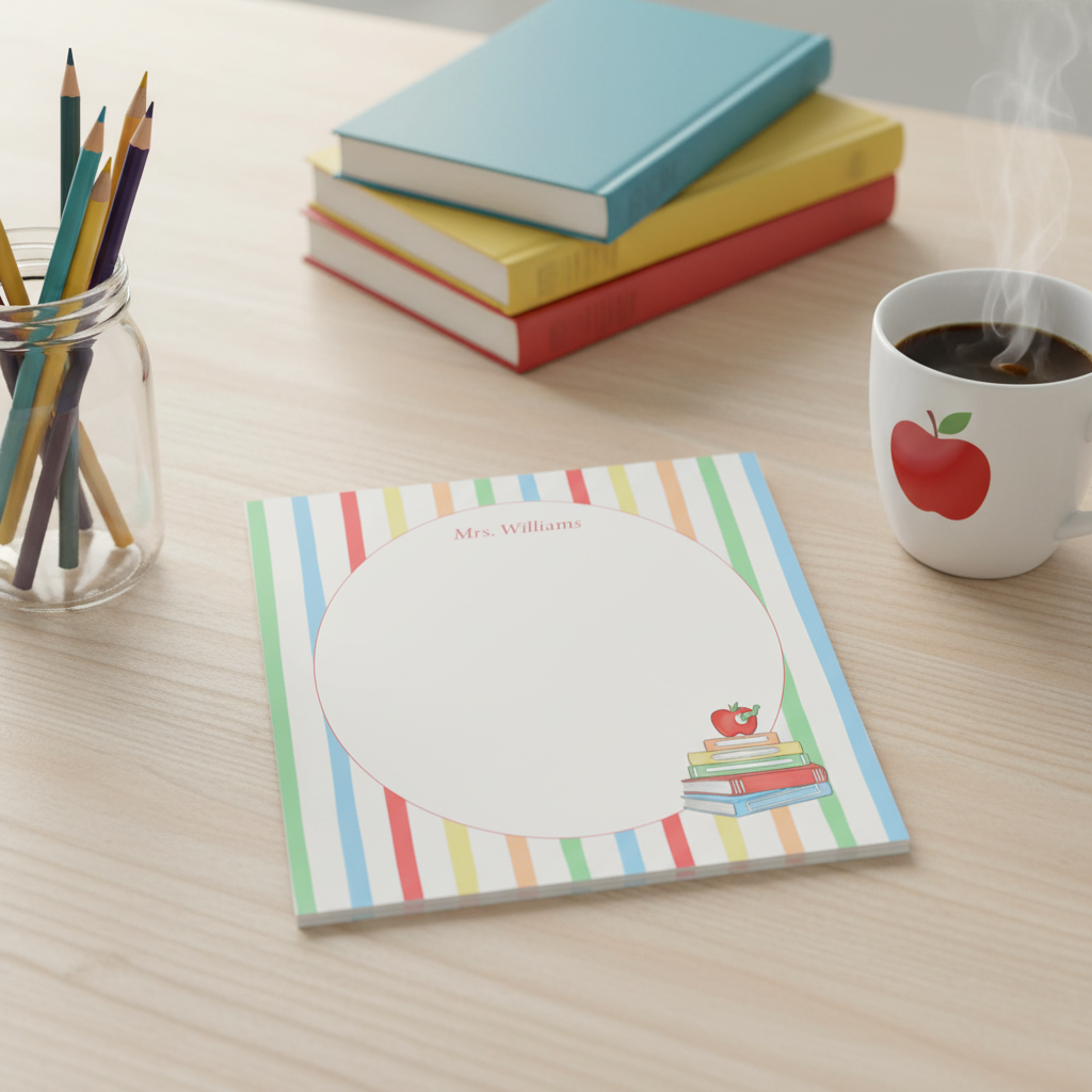 Personalized Teacher Notepad Full View Lifestyle