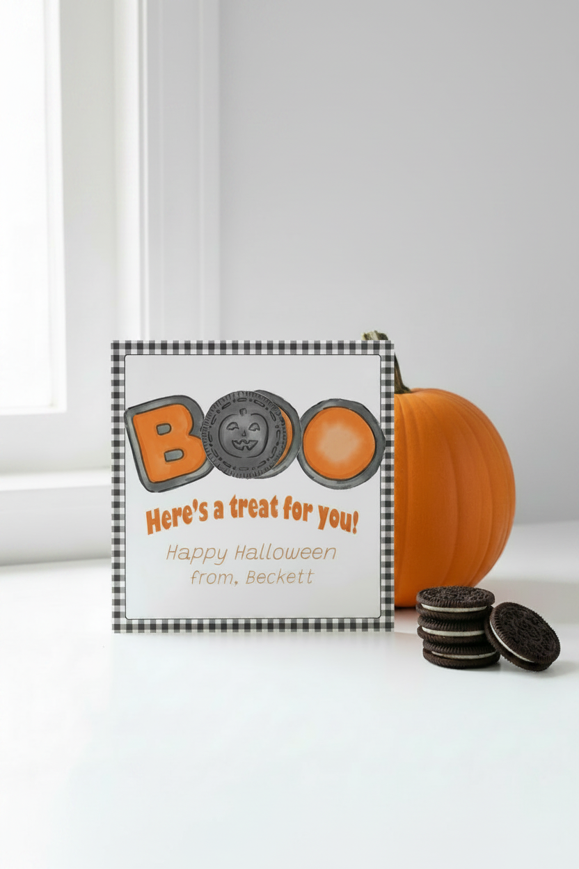 Pinterest-sized Boo Cookie lifestyle photo