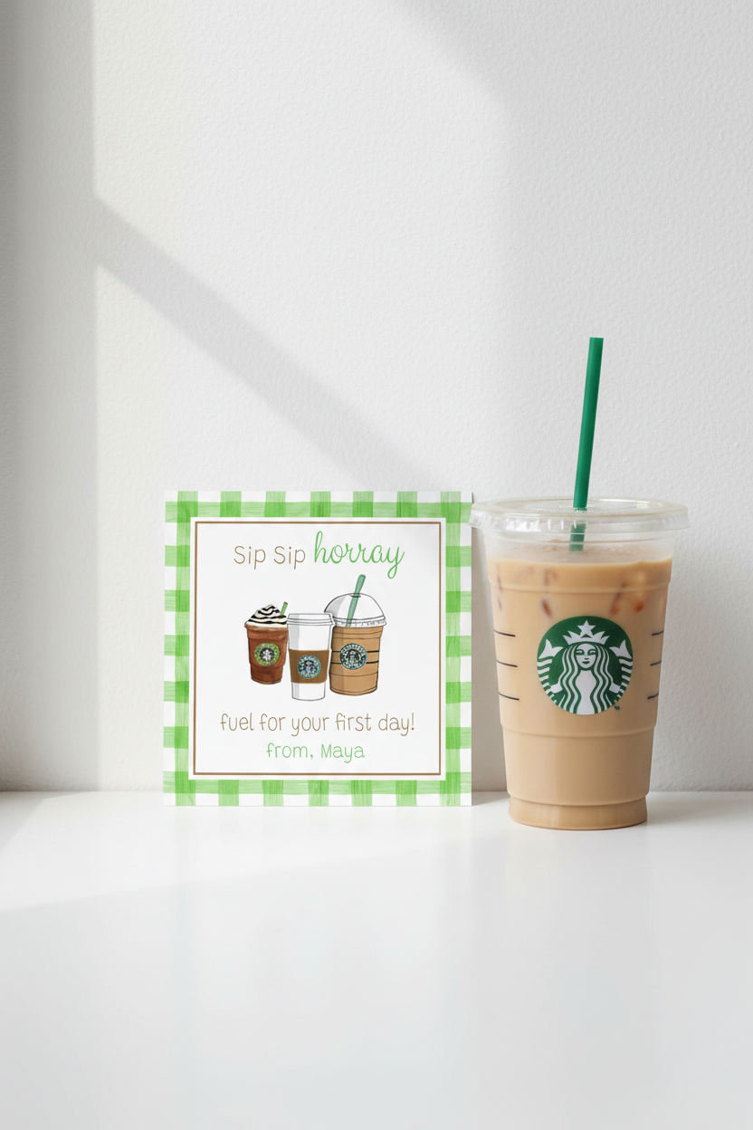 Sip Sip Horray Teacher Gift Tag Lifestyle