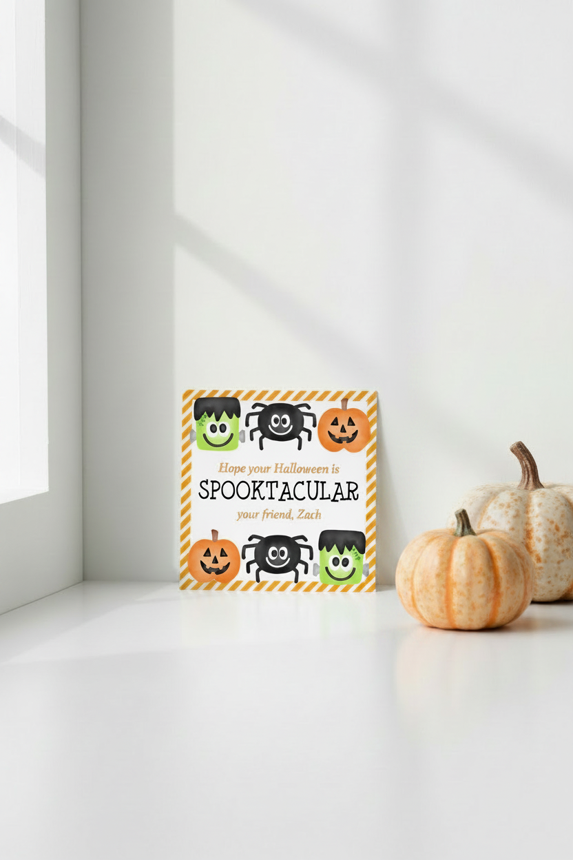 Spooktacular Gift Tag Pinterest No Candle
