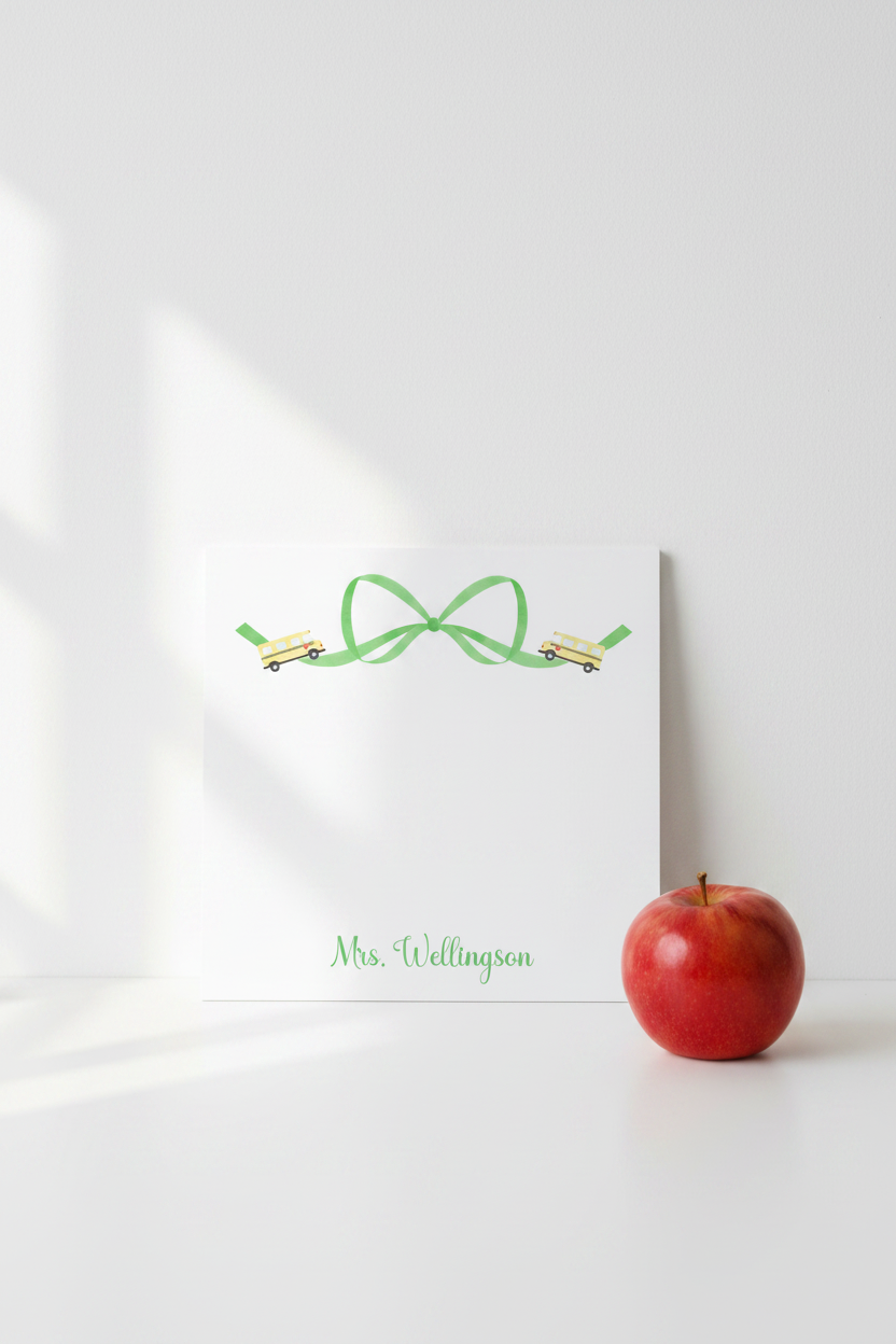 Teacher Notepad School Bus Bow Pinterest Lifestyle
