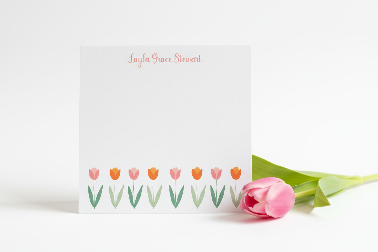Personalized Notepad - Tulips