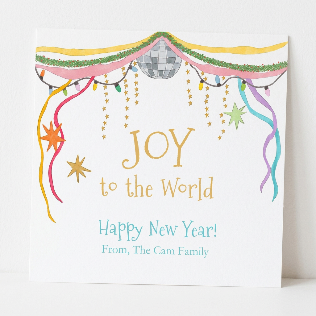 Whimsical New Year’s tag lifestyle photo