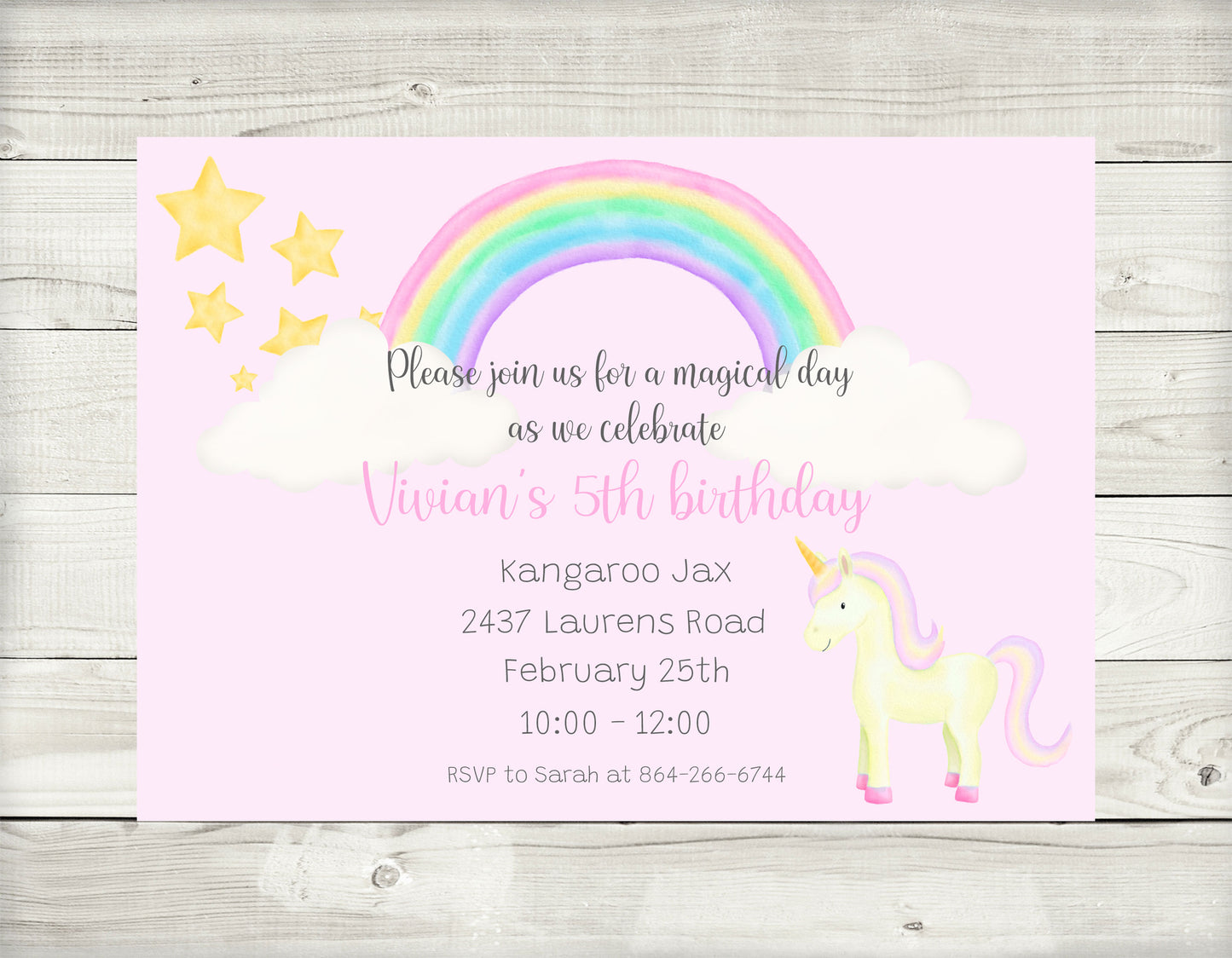 Birthday Invitations, Unicorns