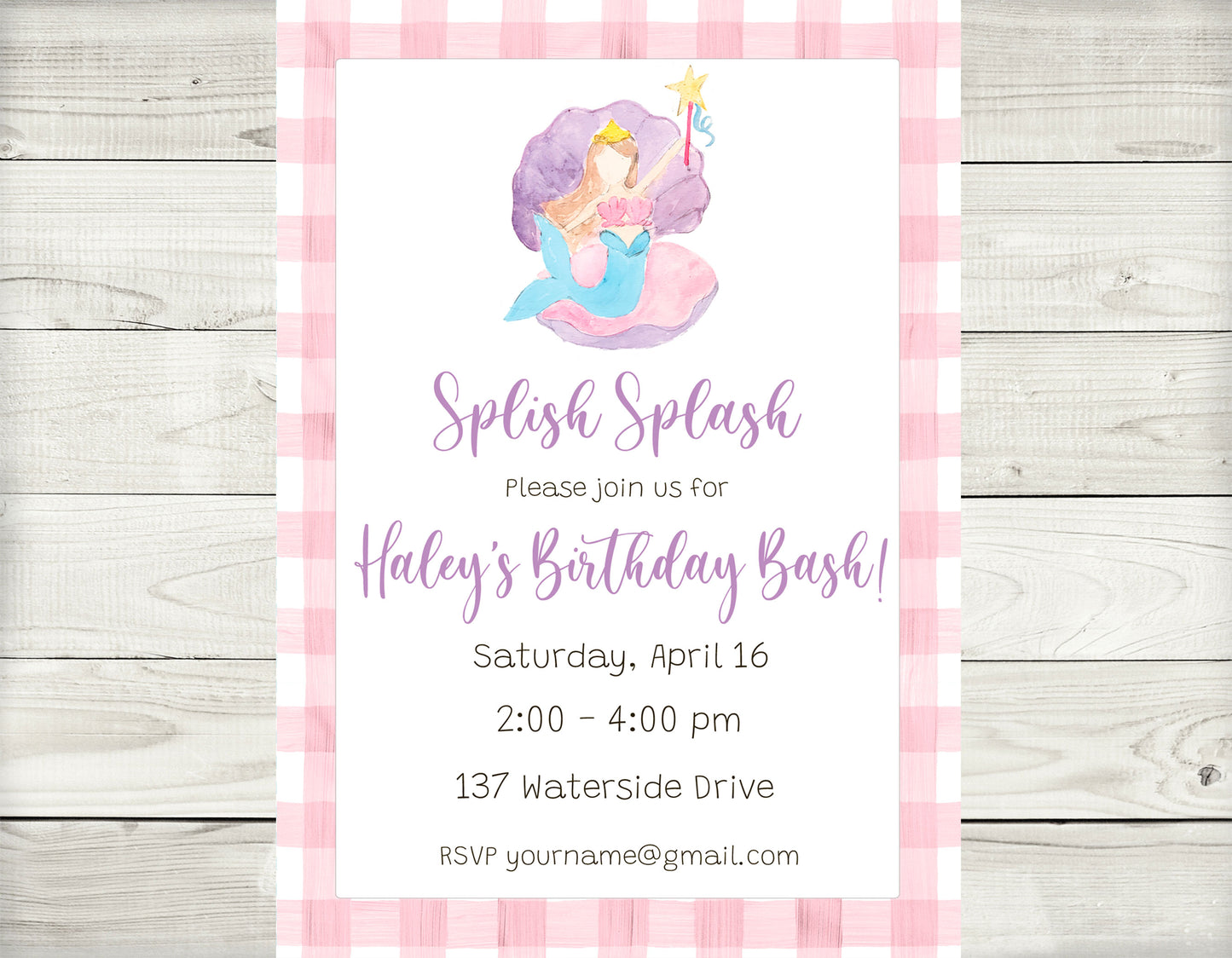 Birthday Invitations, Mermaid