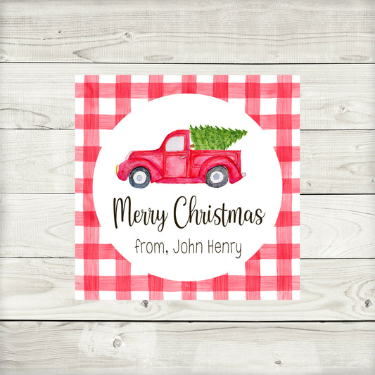 Gift Tags & Stickers, Red Truck