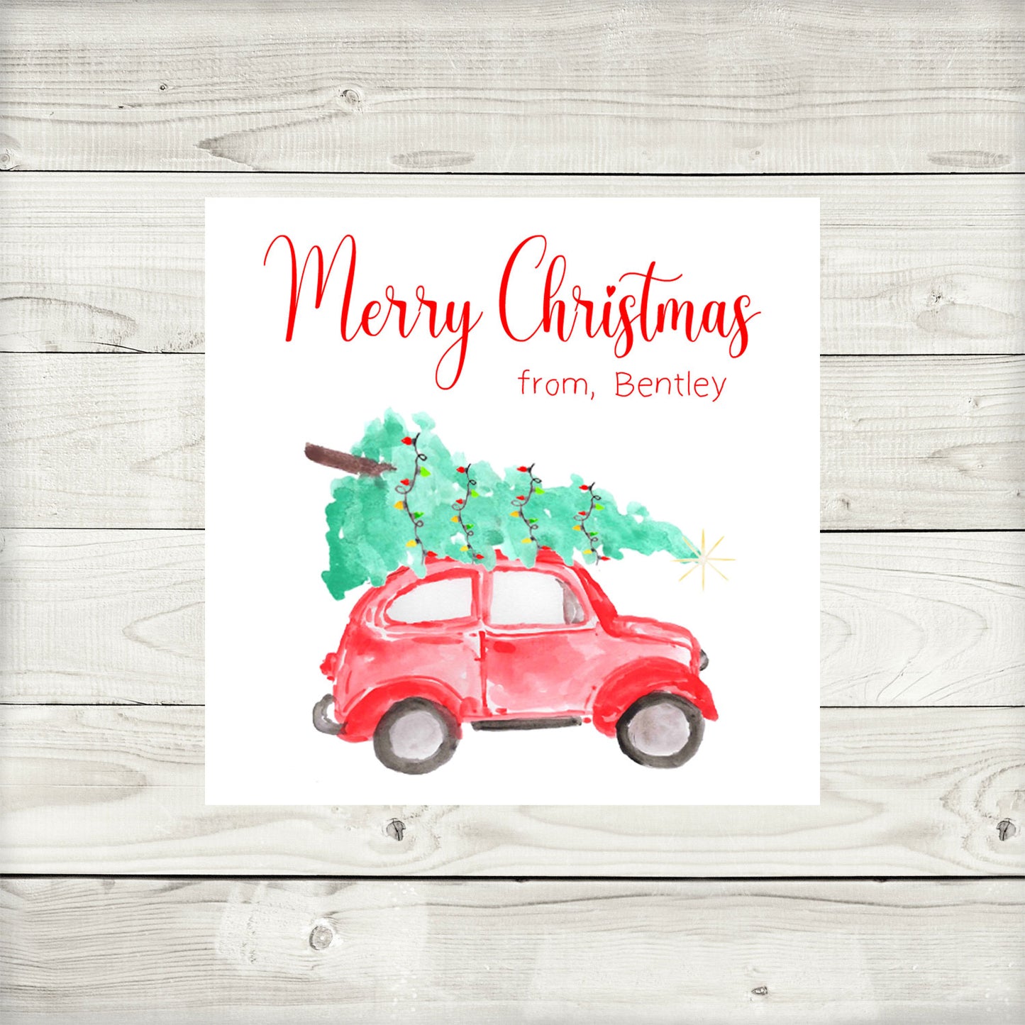 Gift Tags & Stickers, Red Car