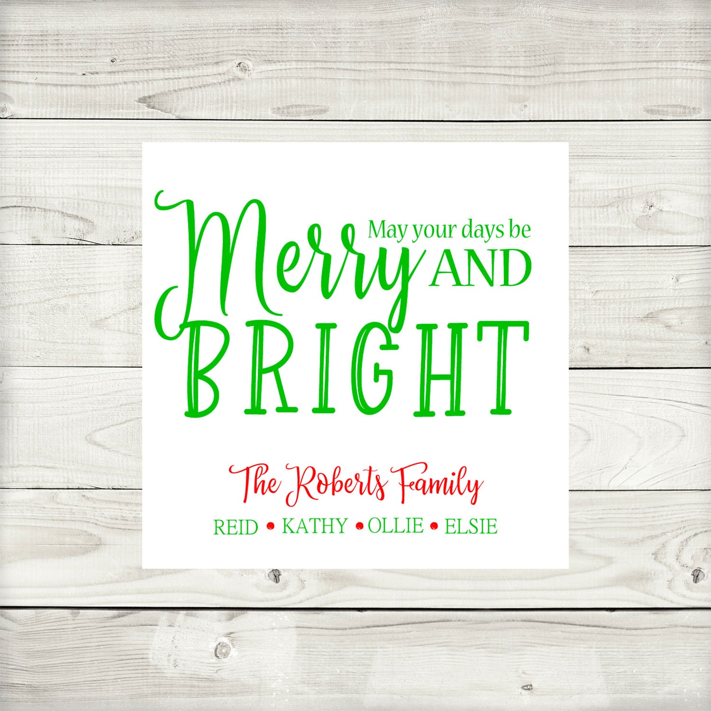 Christmas Gift Tags, Merry & Bright