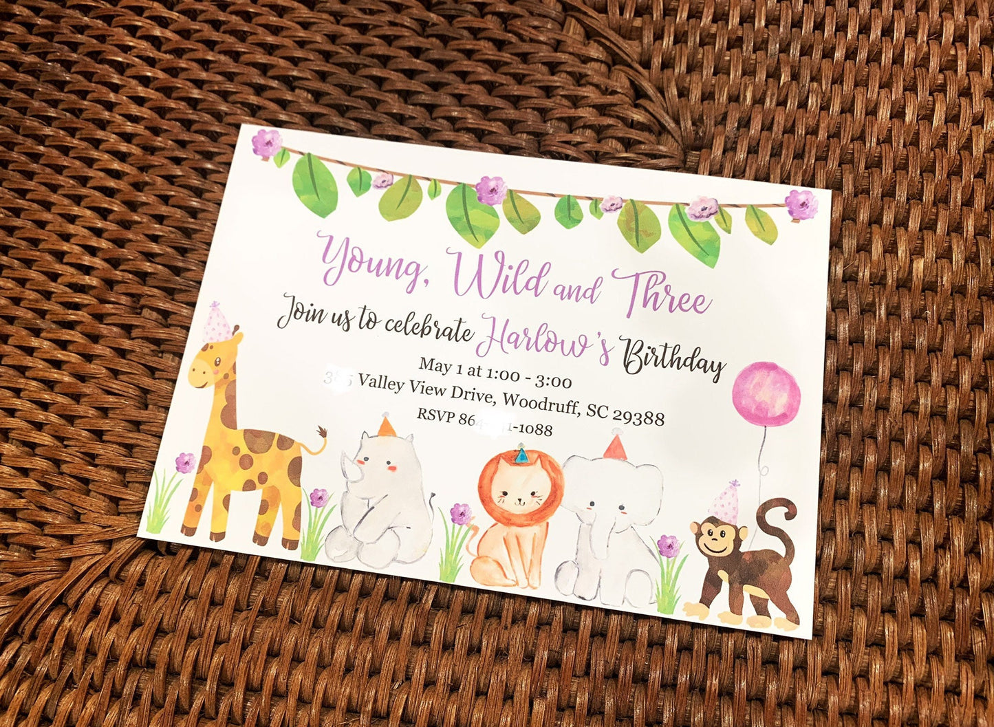 Birthday Invitations, Animals