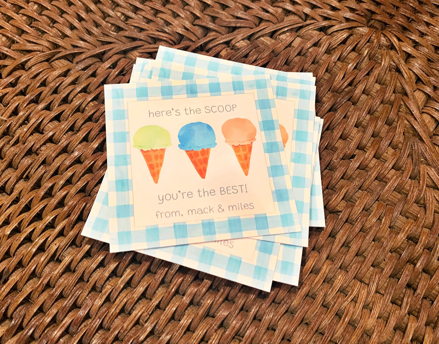Party Favor Tags, Ice Cream