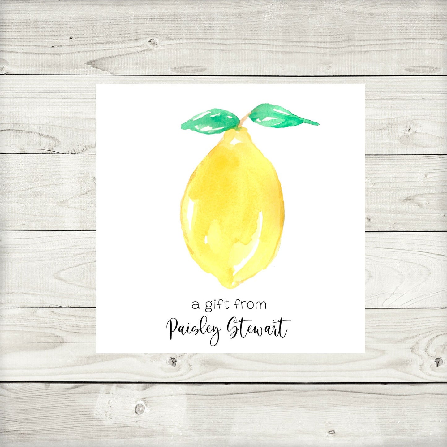 Gift Enclosure Card, Lemon, Printed, Digital