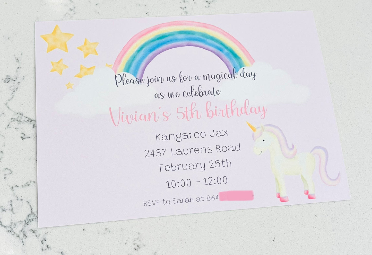 Birthday Invitations, Unicorns