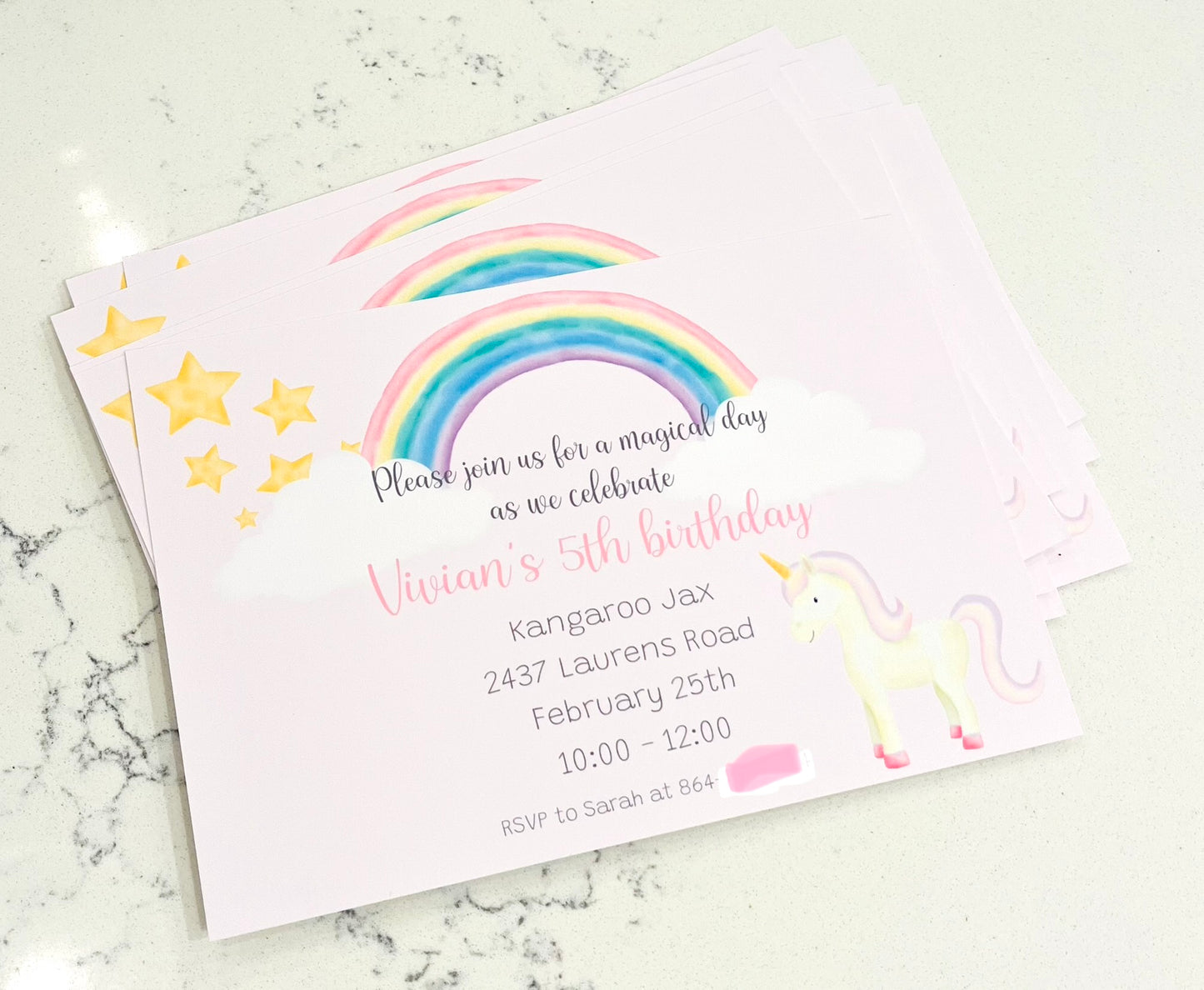 Birthday Invitations, Unicorns