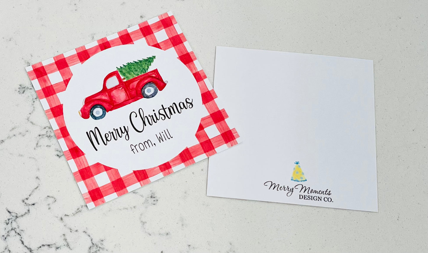 Gift Tags & Stickers, Red Truck