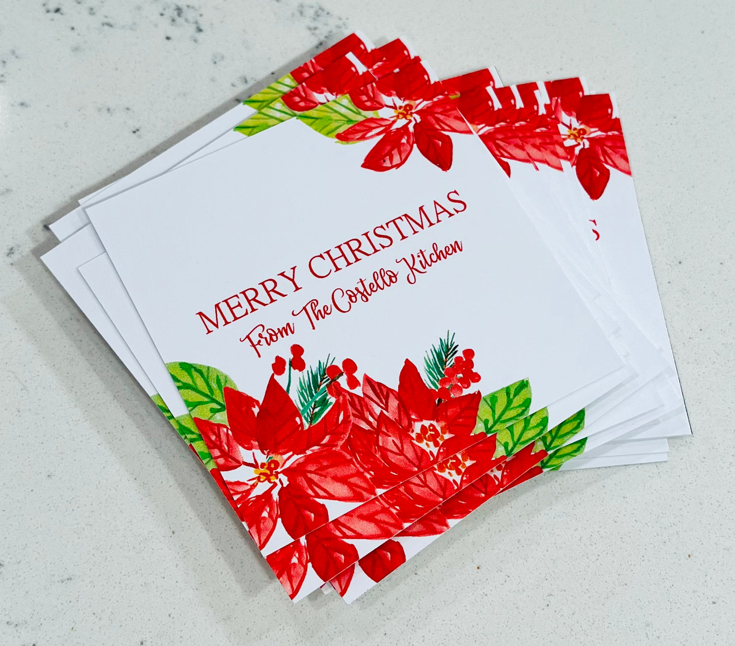 Gift Tags & Stickers, Poinsettia