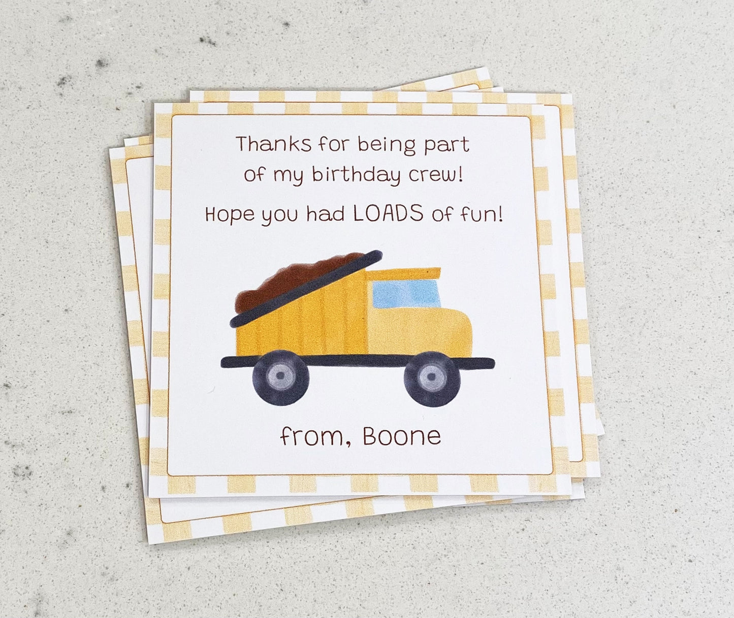 Party Favor Tag, Truck