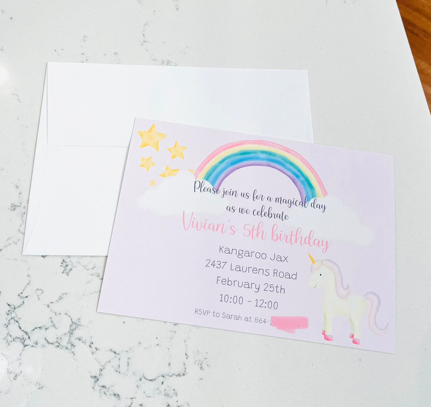 Birthday Invitations, Unicorns